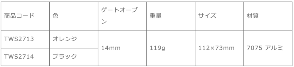 トリニティカラビナ オートロック