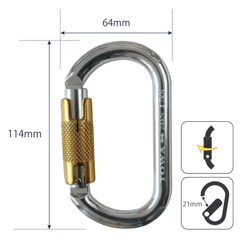 オーバルカラビナ オートロック