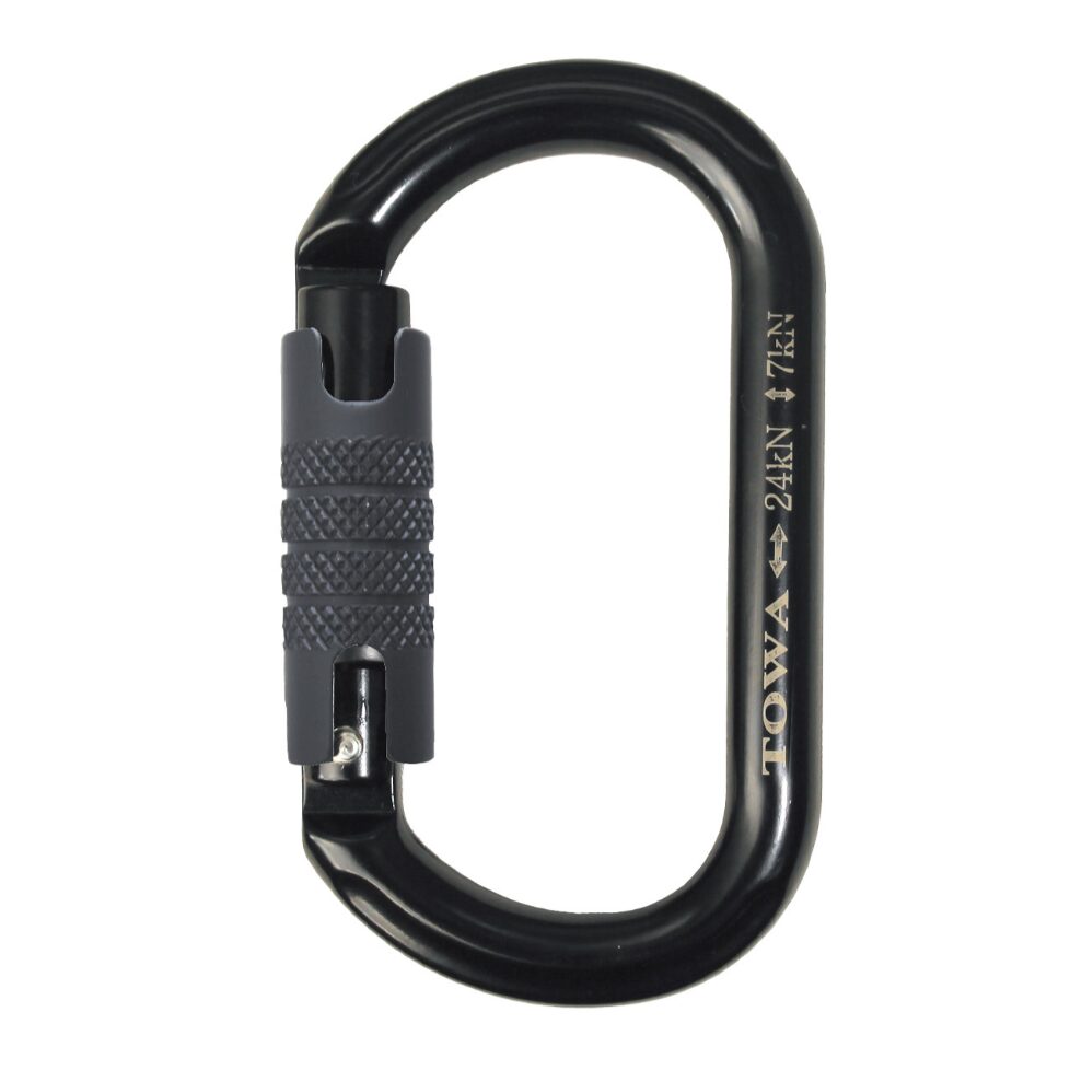 オーバルブラックカラビナ ロックセーフ